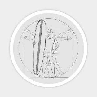 Vitruvian Woman Surfer Girl Magnet